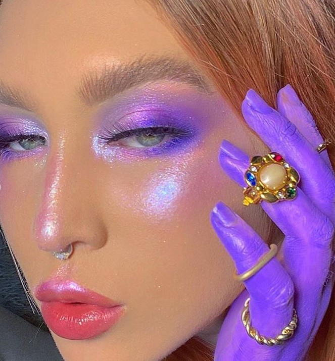 Purple beauty makeup
